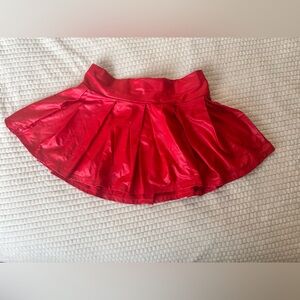 Vibrant Red Spandex Leather Skirt
